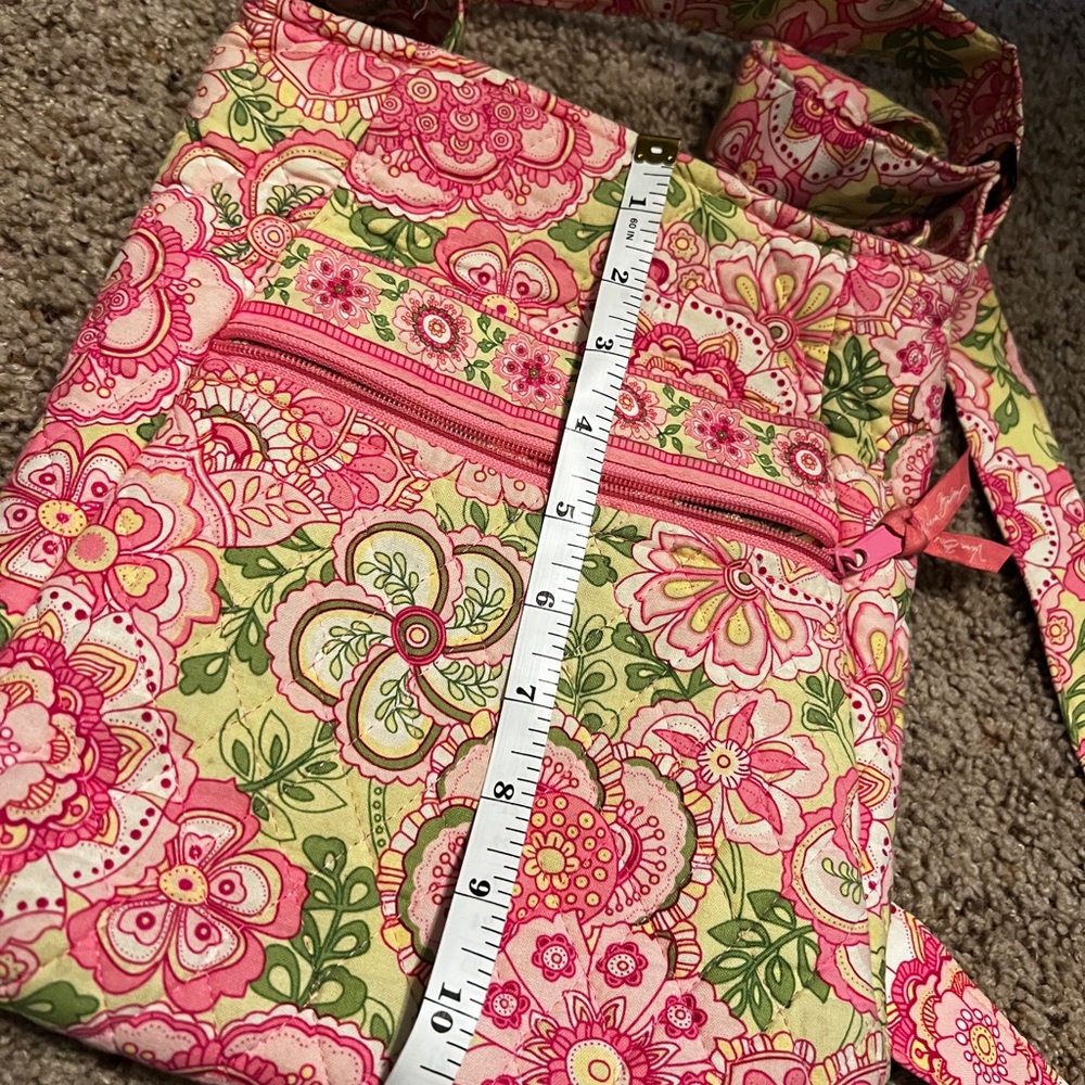 Vera Bradley Pink and Green Floral Crossbody Bag